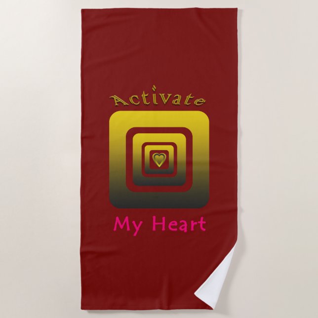 Activate My Heart Beach Towel (Front)