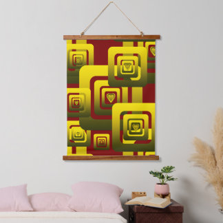 Activate My Heart Pattern Golden Hanging Tapestry
