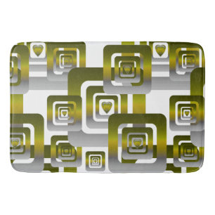 Activate My Heart Pattern Silver Bath Mat