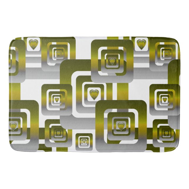 Activate My Heart Pattern Silver Bath Mat (Front)