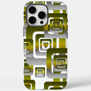 Activate My Heart Pattern Silver iPhone 16 Pro Max Case