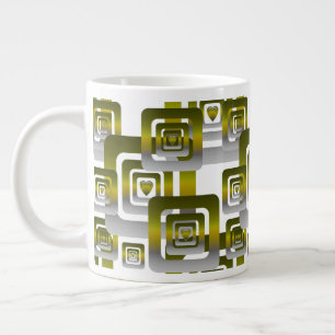 Activate My Heart Pattern Silver Large Coffee Mug