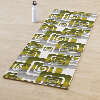Activate My Heart Pattern Silver Yoga Mat