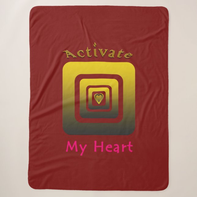 Activate My Heart Sherpa Blanket (Front)