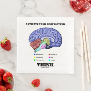 Activate Your Grey Matter Think Anatomical Brain Napkin