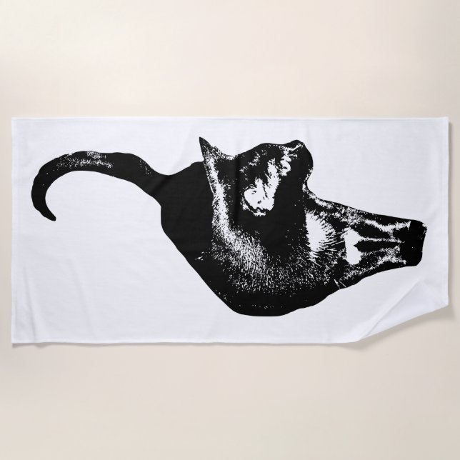 Active Cat Day Beach Towel (Front)