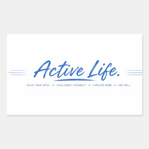 Active Life Move Your Body Motivational Fitness Rectangular Sticker
