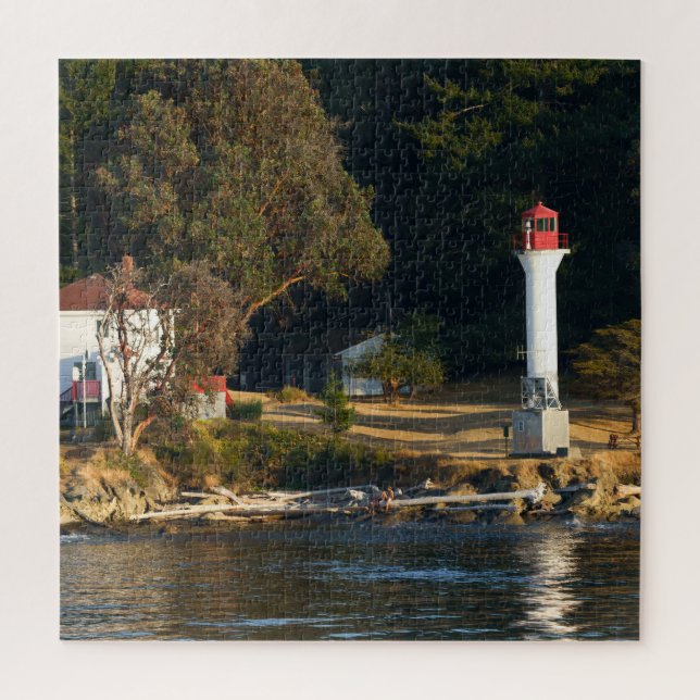 Active Pass Lighthouse - Mayne Island Jigsaw Puzzle (Vertical)