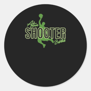 Active Shooter Basketball. 2 Classic Round Sticker