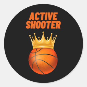 Active Shooter Basketball 7  Classic Round Sticker