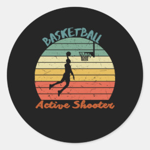 Active Shooter Basketball 8 Classic Round Sticker