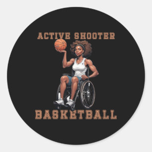 Active Shooter Basketball Classic Round Sticker