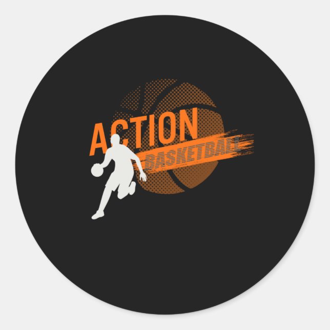 Active Shooter Basketball  Classic Round Sticker (Front)
