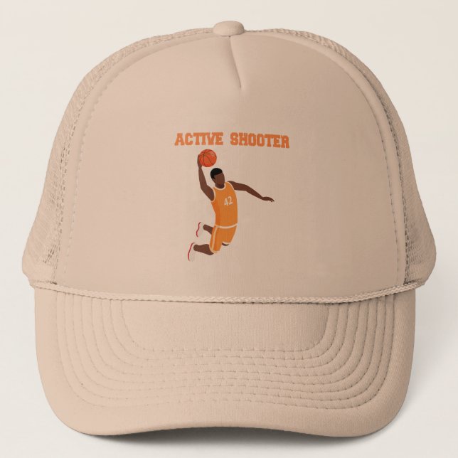 Active Shooter Basketball Lovers kids  Trucker Hat (Front)
