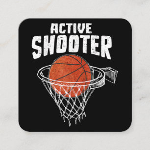 Active Shooter Basketball Lovers Men Women Basketb Square Business Card