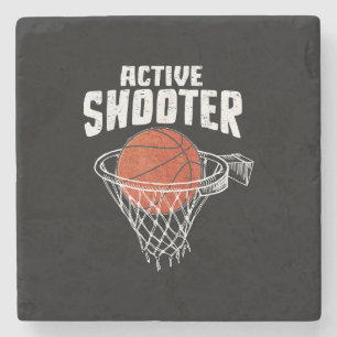 Active Shooter Basketball Lovers Men Women Basketb Stone Coaster