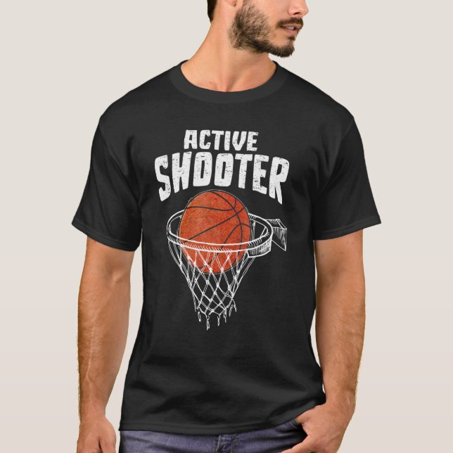 Active Shooter Basketball Men Women Basketball Pla T-Shirt (Front)