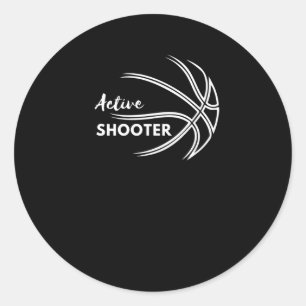 Active Shooter Basketball Outline Active Classic Round Sticker