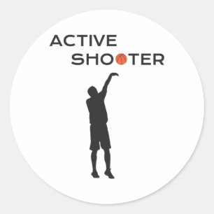 Active Shooter Basketball Player Basketball Active Classic Round Sticker