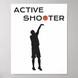 Active Shooter Basketball Player Basketball Active Poster