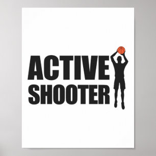Active Shooter Basketball Player Basketball Active Poster