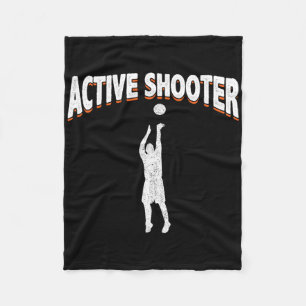 Active Shooter Bysketbyll Fun Sarcasm Fleece Blanket