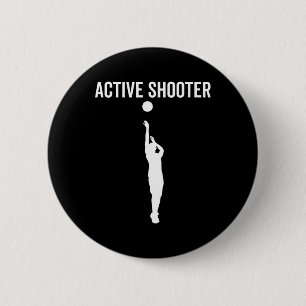 Active Shooter Bysketbyll Fun Sport Lover Humour 1 6 Cm Round Badge