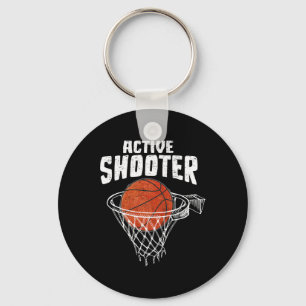 Active Shooter Bysketbyll Lovers Men Women Bysketb Key Ring