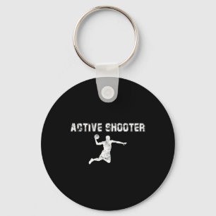 Active Shooter Bysketbyll Lovers Men Women Key Ring