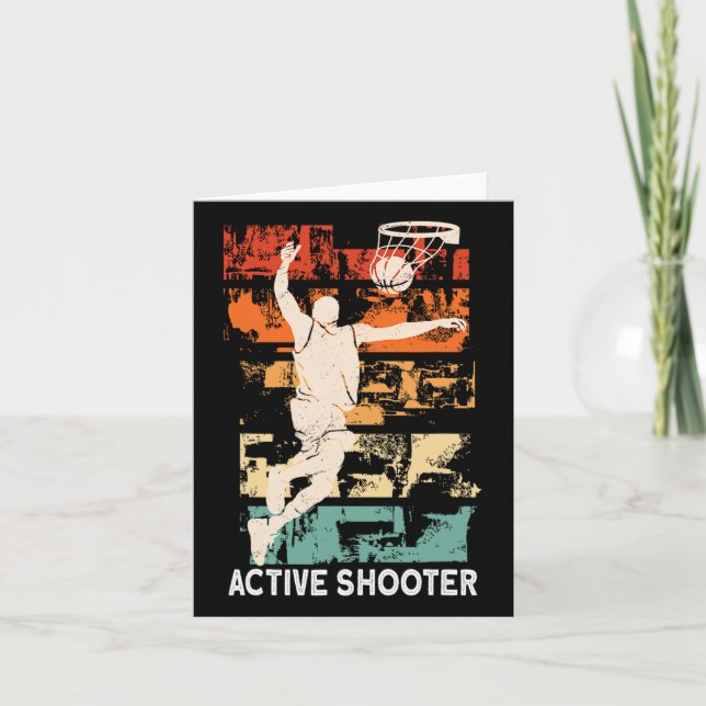 Active Shooter Fun Bysketbyll Sarcasm  Card (Front)
