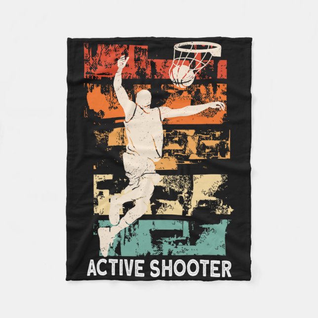 Active Shooter Fun Bysketbyll Sarcasm  Fleece Blanket (Front)