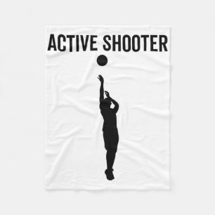 Active Shooter Sketll Funny Sport Lover Humour  Fleece Blanket