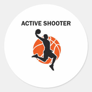 Active Shooter Sketll Lovers Men Women 3 Classic Round Sticker
