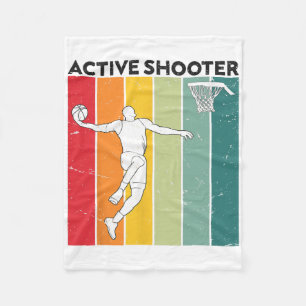 Active Shooter Sketll Player Retro Vintage Sunset Fleece Blanket