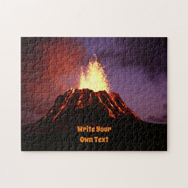 Active Volcano - Write Your Own Text Jigsaw Puzzle (Horizontal)