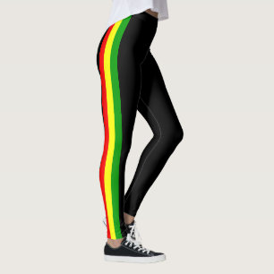 Activewear leggings with rasta stripes