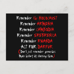Activism: Don't just remember genocides... Postcard