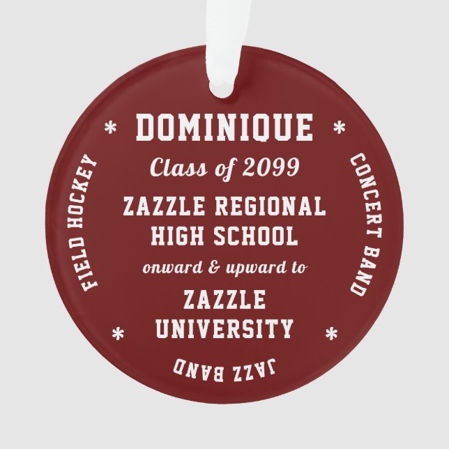 Activities & Schools Graduation Ornament (Front)