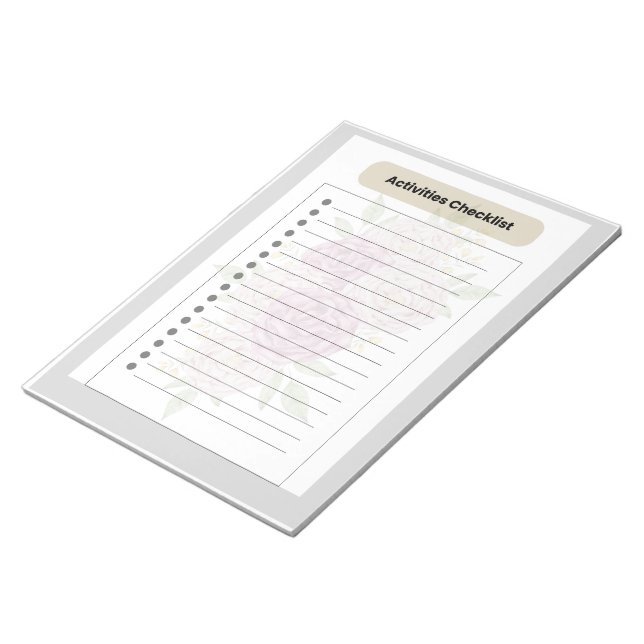 Activity Checklist Planner Notepad (Angled)