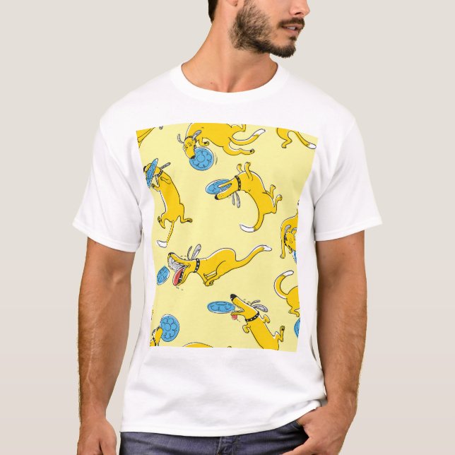 Activity dogs: frisbee sports pattern T-Shirt (Front)