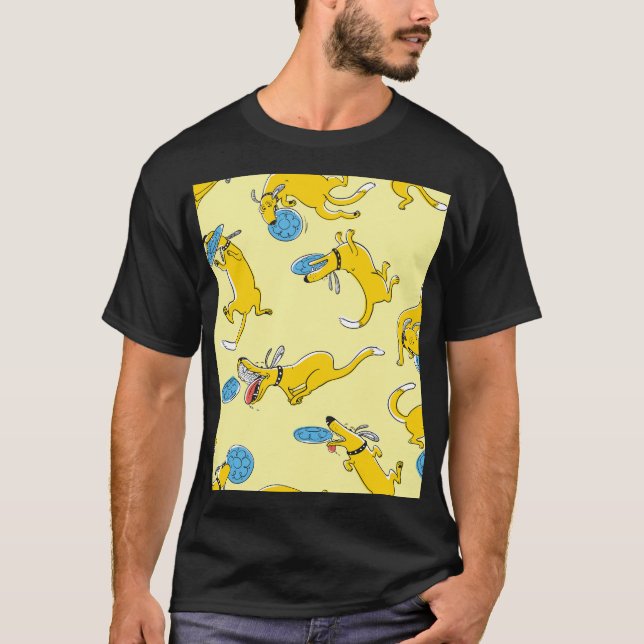 Activity dogs: frisbee sports pattern T-Shirt (Front)