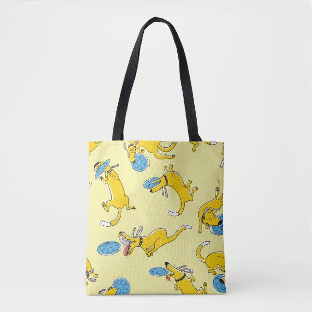 Activity dogs: frisbee sports pattern tote bag (Front)