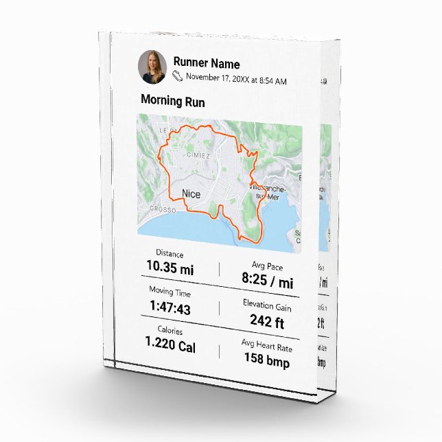 Activity Runner Mug GPX Data Plaque (Right)