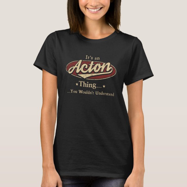 ACTON Name, ACTON family name crest T-Shirt (Front)