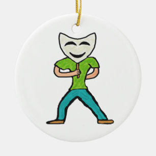 Actor Acting With Mask Ceramic Ornament