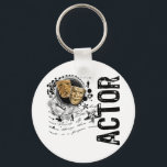 Actor Alchemy of Acting Key Ring<br><div class="desc">A unique urban grunge digital scrapbook collage design of drama masks with the word "Actor" and The Alchemy of Acting meaning with embellishments - just for actors.</div>