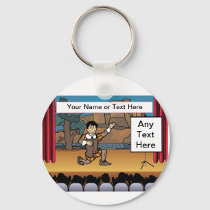 Actor Cartoon by PrintedPerfection.com  Key Ring