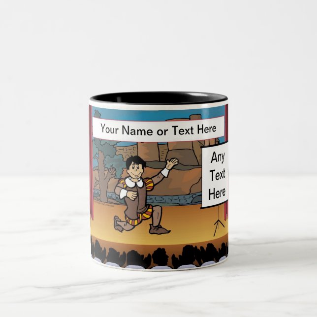 Actor Cartoon by PrintedPerfection.com Two-Tone Co Coffee Mug (Center)