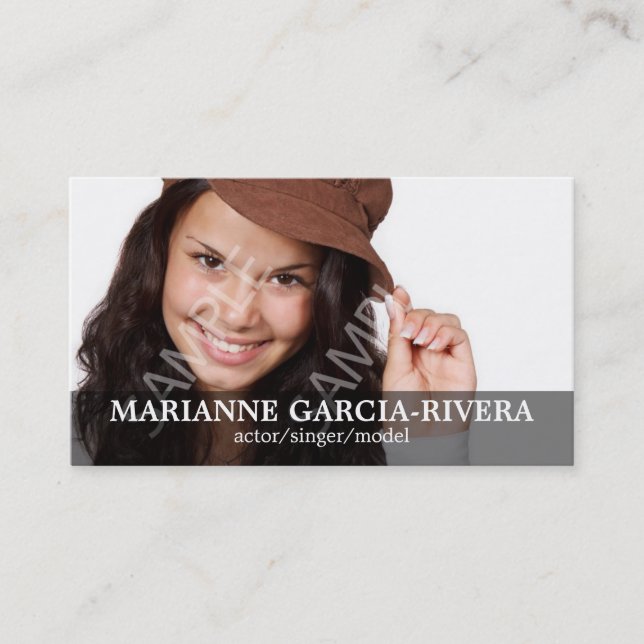 Actor Double Headshot Transparent Panel Business Card (Front)