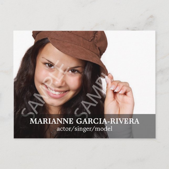 Actor Double Headshot Transparent Panel Postcard (Front)